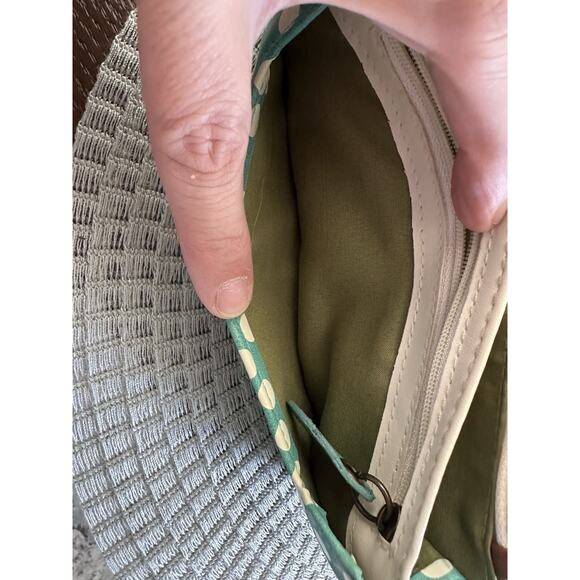 VGUC House of Disaster See a Penny Pick It Up Wallet Teal White Floral Polka Dot - Picture 5 of 10